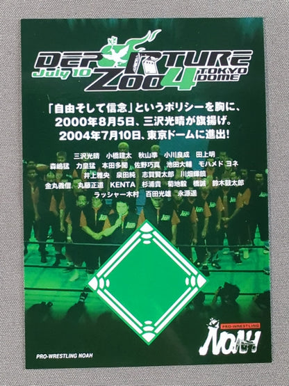 Pro-wrestling  NOAH 2004.7.10 Tokyo Dome Advance Commemorative Worn by Him  Ring Canvas Card