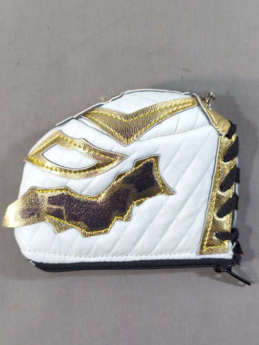 BUSHI マスクコインケース・キーホルダー(白×金)