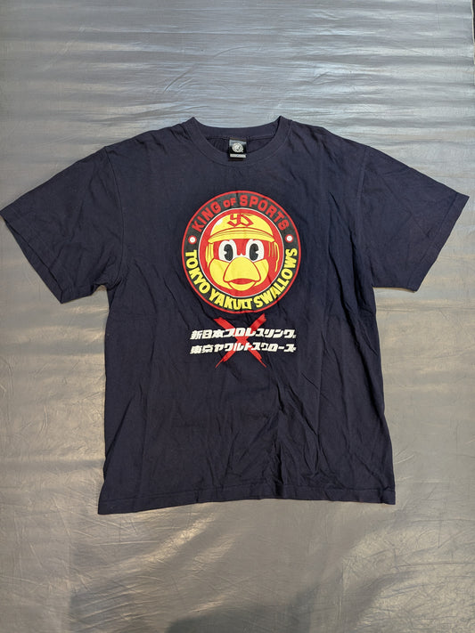 つば九郎×新日本プロレス コラボTシャツ(ネイビー)