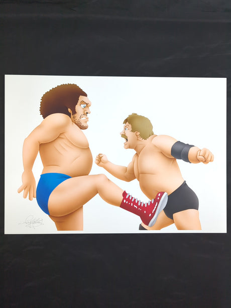 ★坂井永年氏 原画作品★「蔵前決戦」スタン・ハンセンvsアンドレ・ザ・ジャイアント