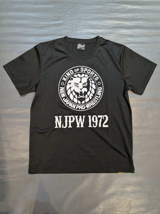 New Japan Pro Wrestling × Shimamura Lion Mark Dry T-shirt (Black)