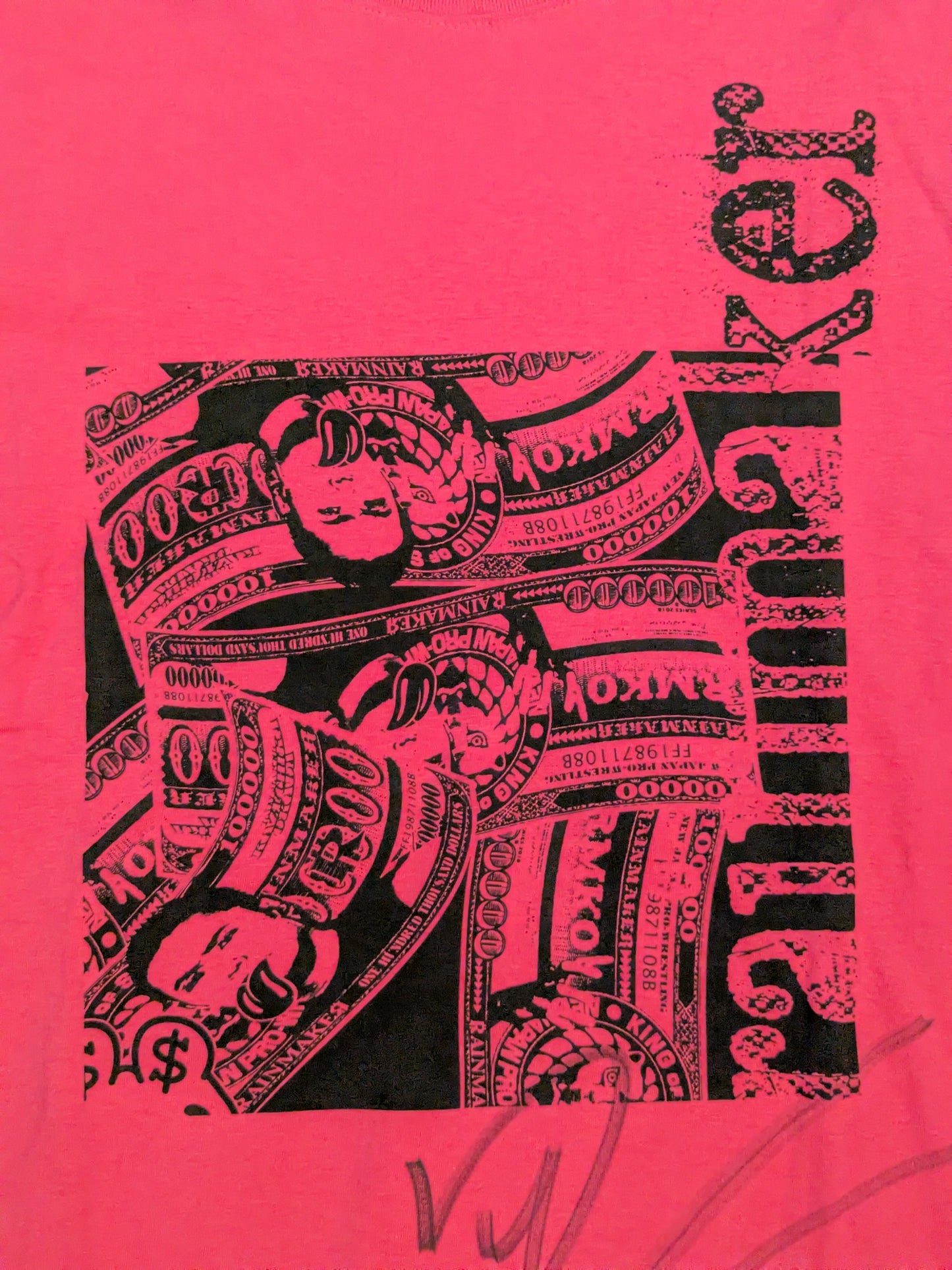 【hand signed autograph】 Kazuchika Okada " bookoo bucks T-shirt