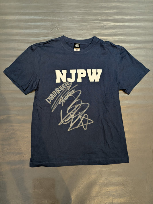 【海野翔太 直筆サイン入り】NJPW「ワードロゴ」Tシャツ(ネイビー)