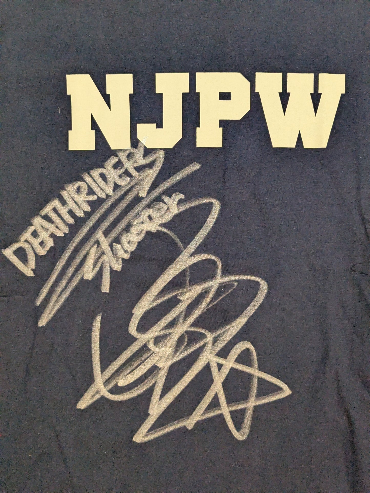 [Shota Umino  hand signed autograph ] NJPW "Word Logo" T-shirt (Navy)