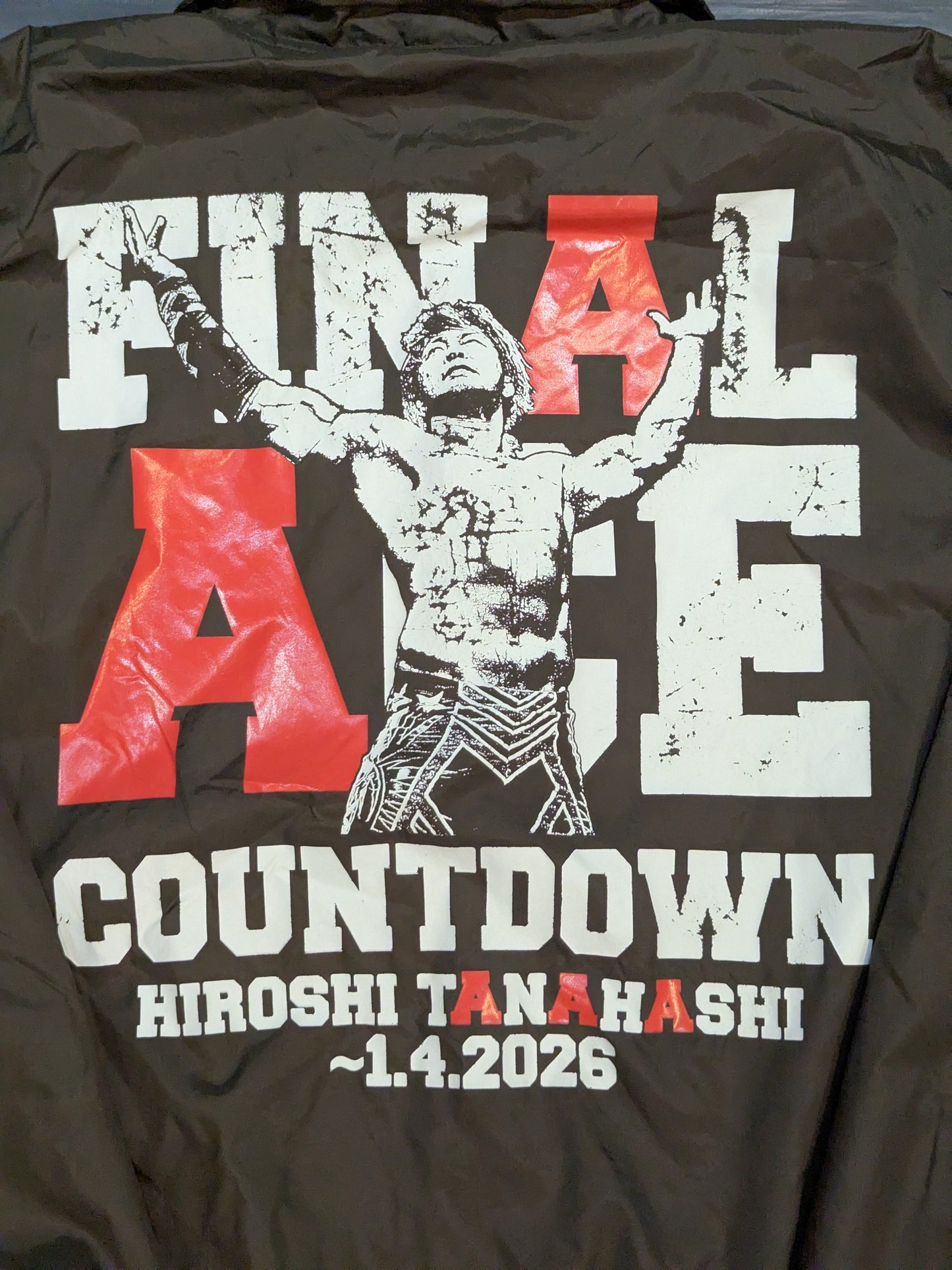 棚橋弘至「FINAL ACE COUNTDOWN」コーチジャケット(シールブラウン）