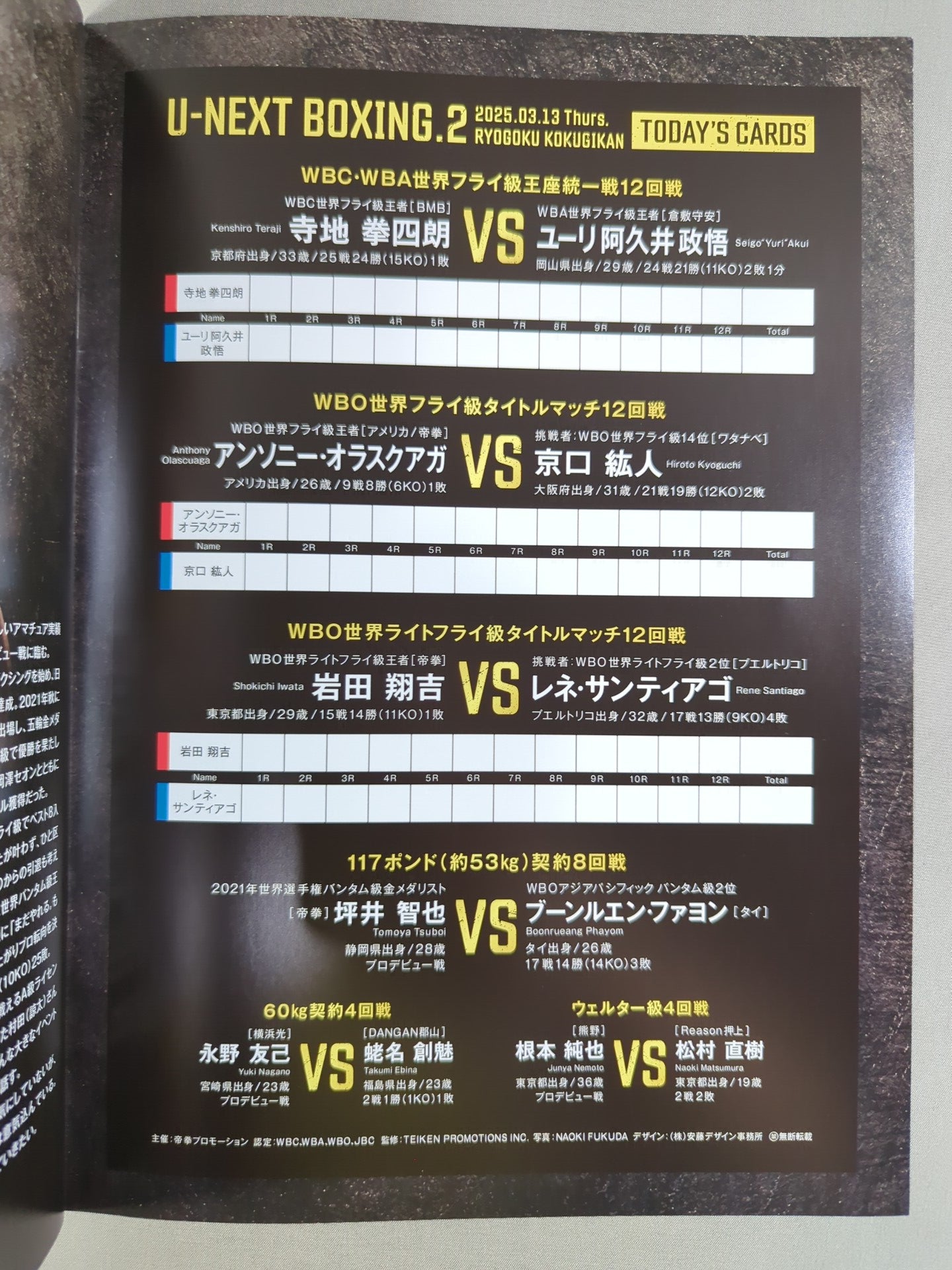 U-NEXT BOXING.2 トリプル世界タイトルマッチ