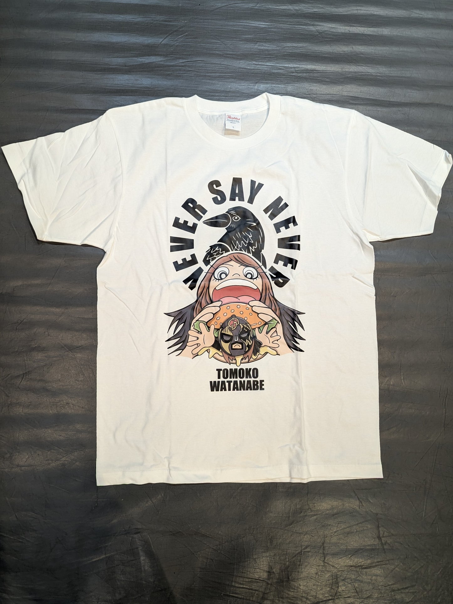 渡辺智子「NEVER SAY NEVER」イラストTシャツ