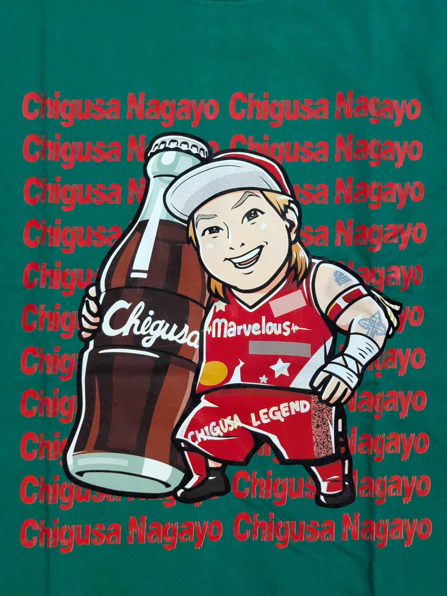 長与千種「YES! CHIGUSA! YES!」イラストTシャツ②(グリーン)