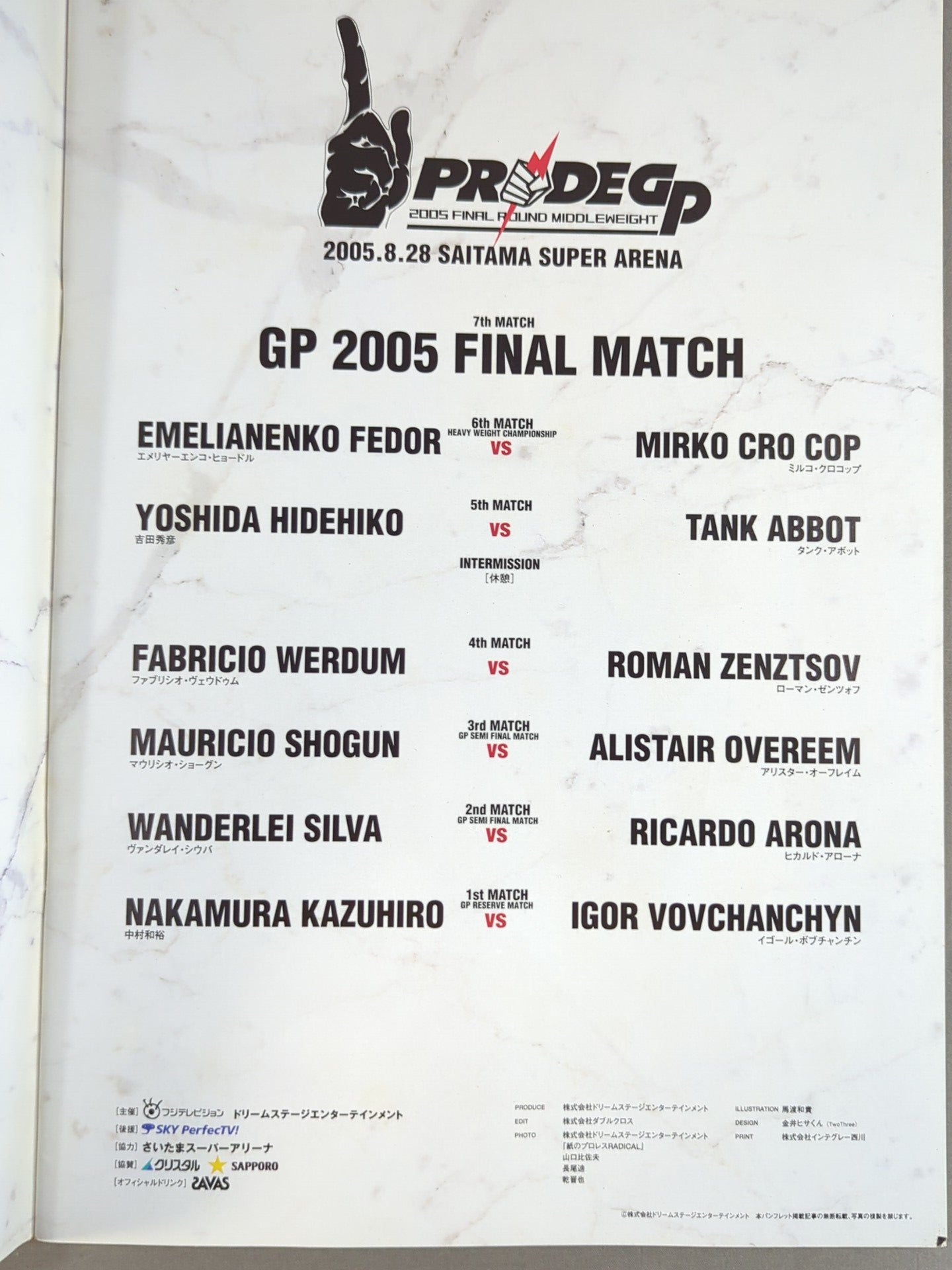 PRIDE GP 2005 MIDDLEWEIGHT FINAL ROUND