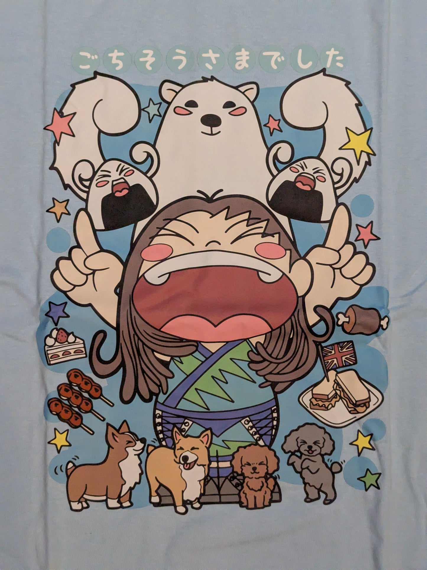 優宇「ごちそうさまでした」イラストTシャツ