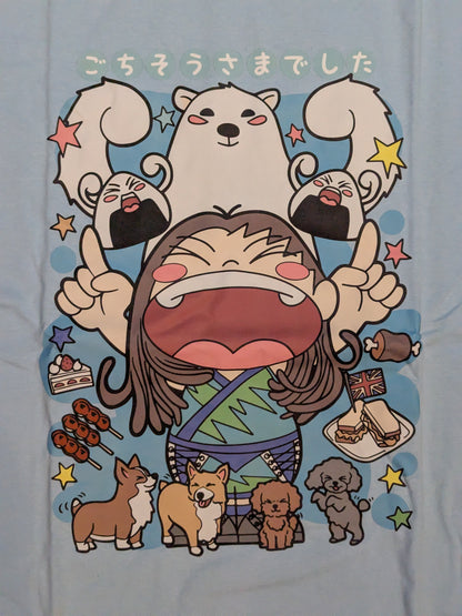 優宇「ごちそうさまでした」イラストTシャツ