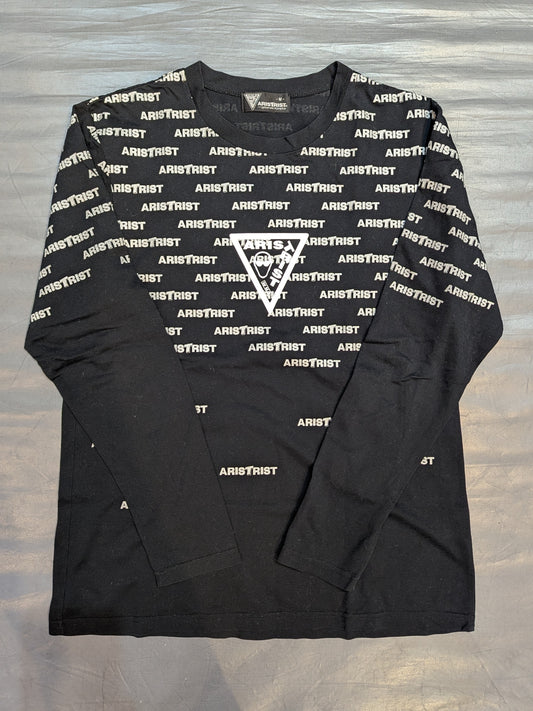 ARISTRIST AT ロゴプリント ロングスリーブTシャツ(ブラック)