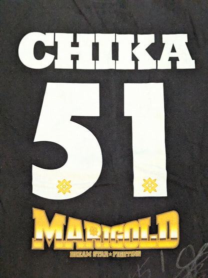 【hand signed autograph】 Chika Goto  #51 Marigold Jersey Number T-Shirt (Black)