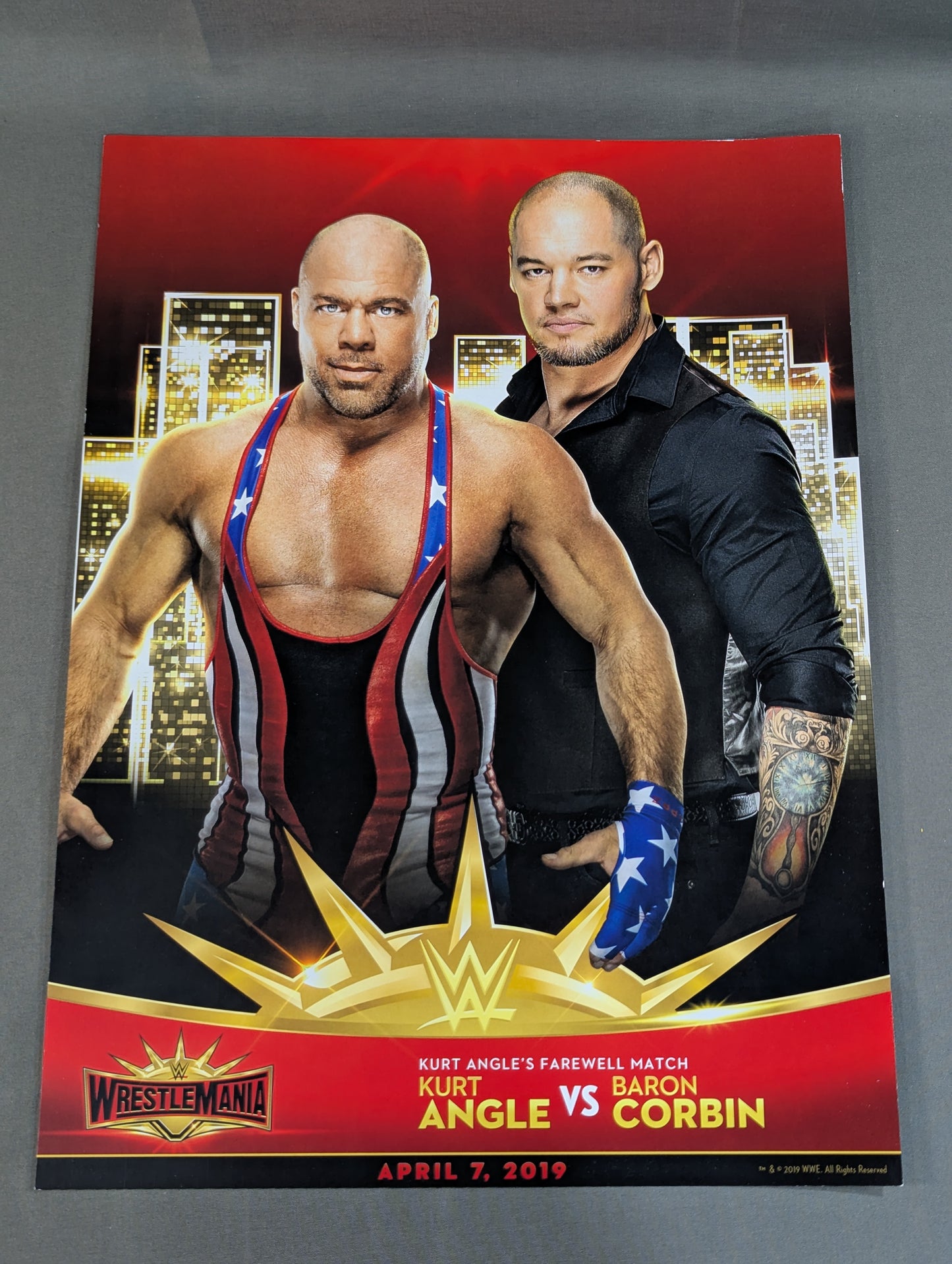 Kurt Angle  vs Baron Corbin WRESTLEMANIA35 Match Card