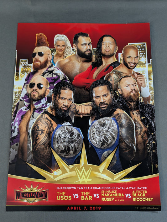 WWEスマックダウンタッグ王座戦(フェイタル・フォー・ウェイ) WRESTLEMANIA35 マッチカード