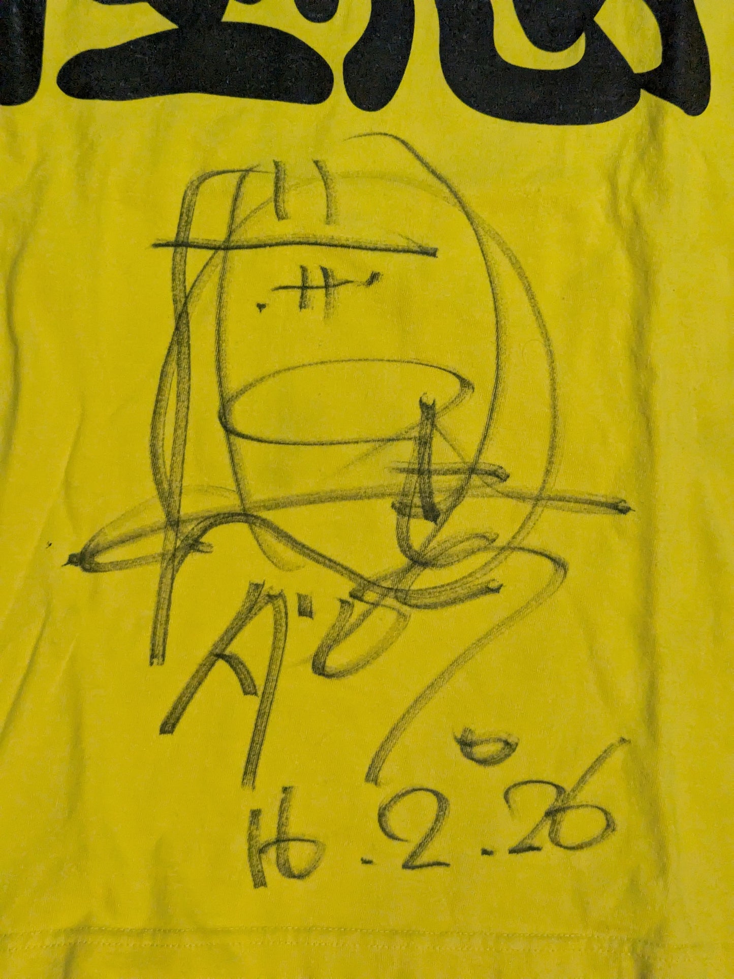[Dump Matsumoto hand signed autograph ] Gokuaku Domei "Gokuaku" T-shirt (Yellow)