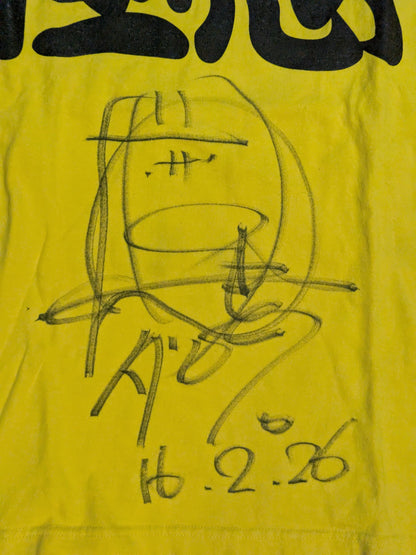 [Dump Matsumoto hand signed autograph ] Gokuaku Domei "Gokuaku" T-shirt (Yellow)
