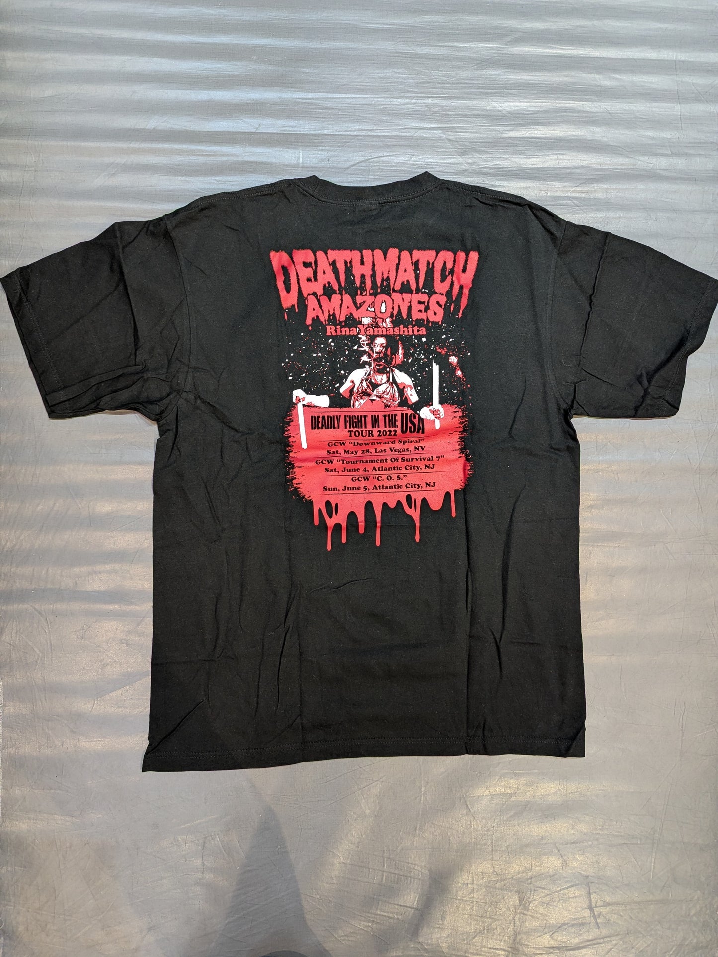山下りな「デスマッチアマゾネス 米国死闘編」Tシャツ