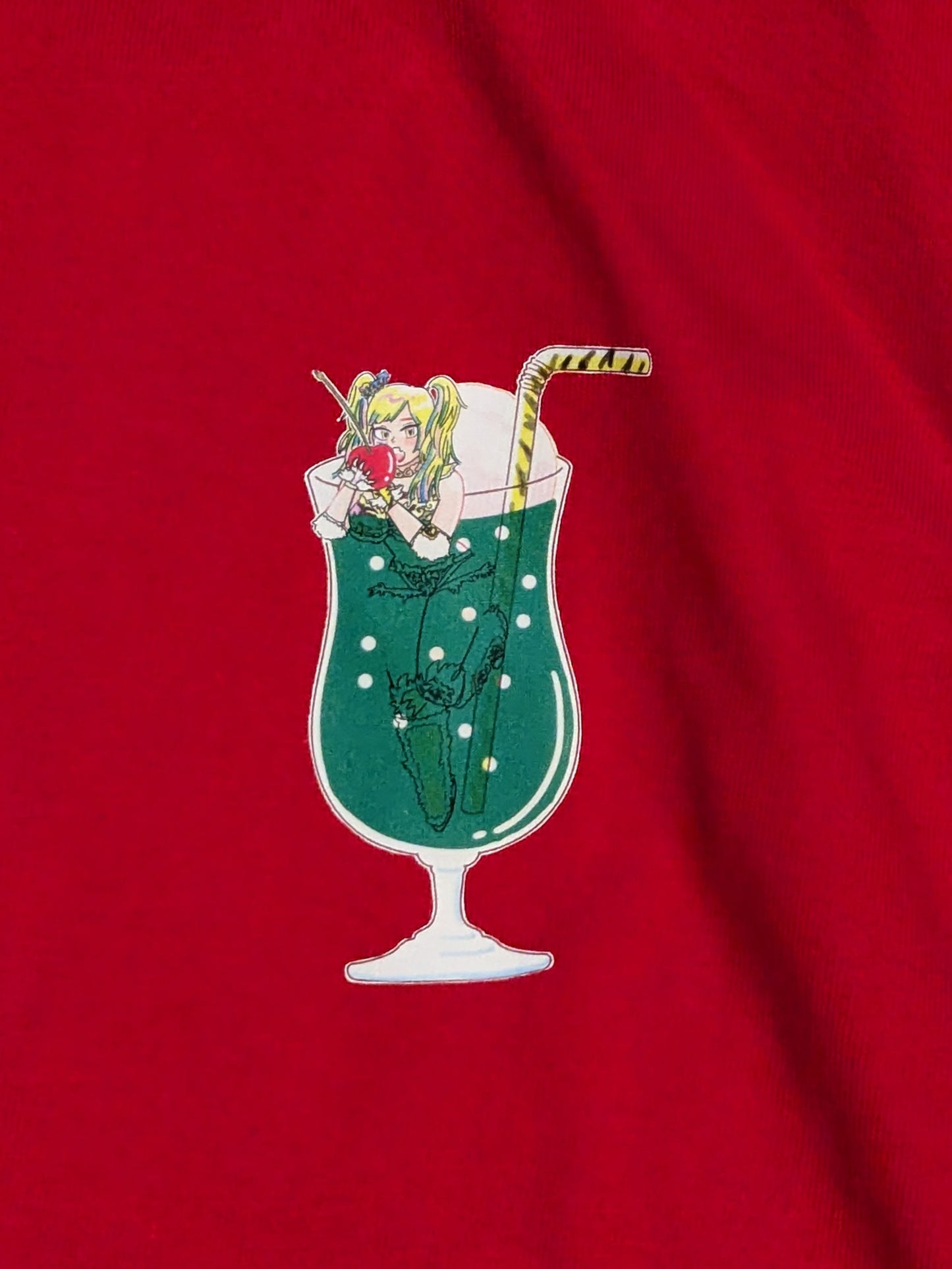UNAGI SAYAKA "Vivid Melon Soda Brief Flavor" T-shirt (Red)