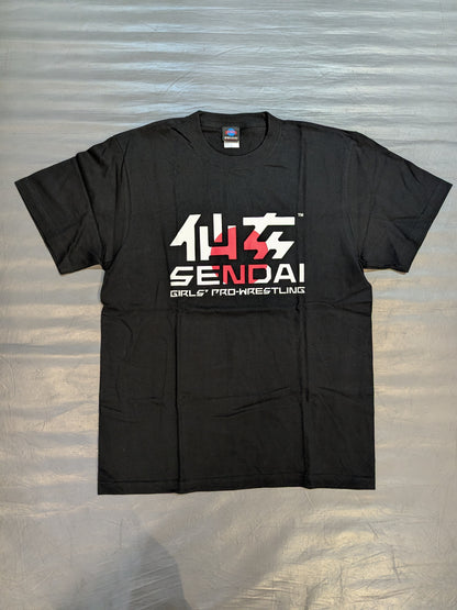 センダイガールズプロレスリング Tシャツ(ブラック×日の丸)