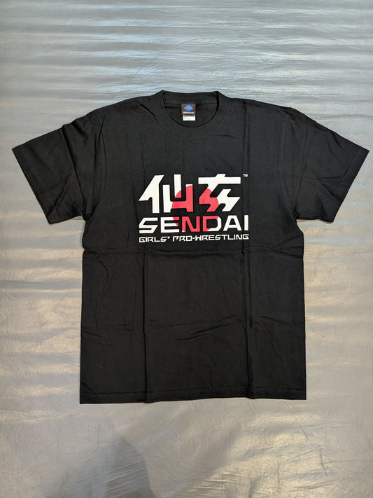Sendai Girls Pro-wrestling  T-shirt (Black× Hinomaru)