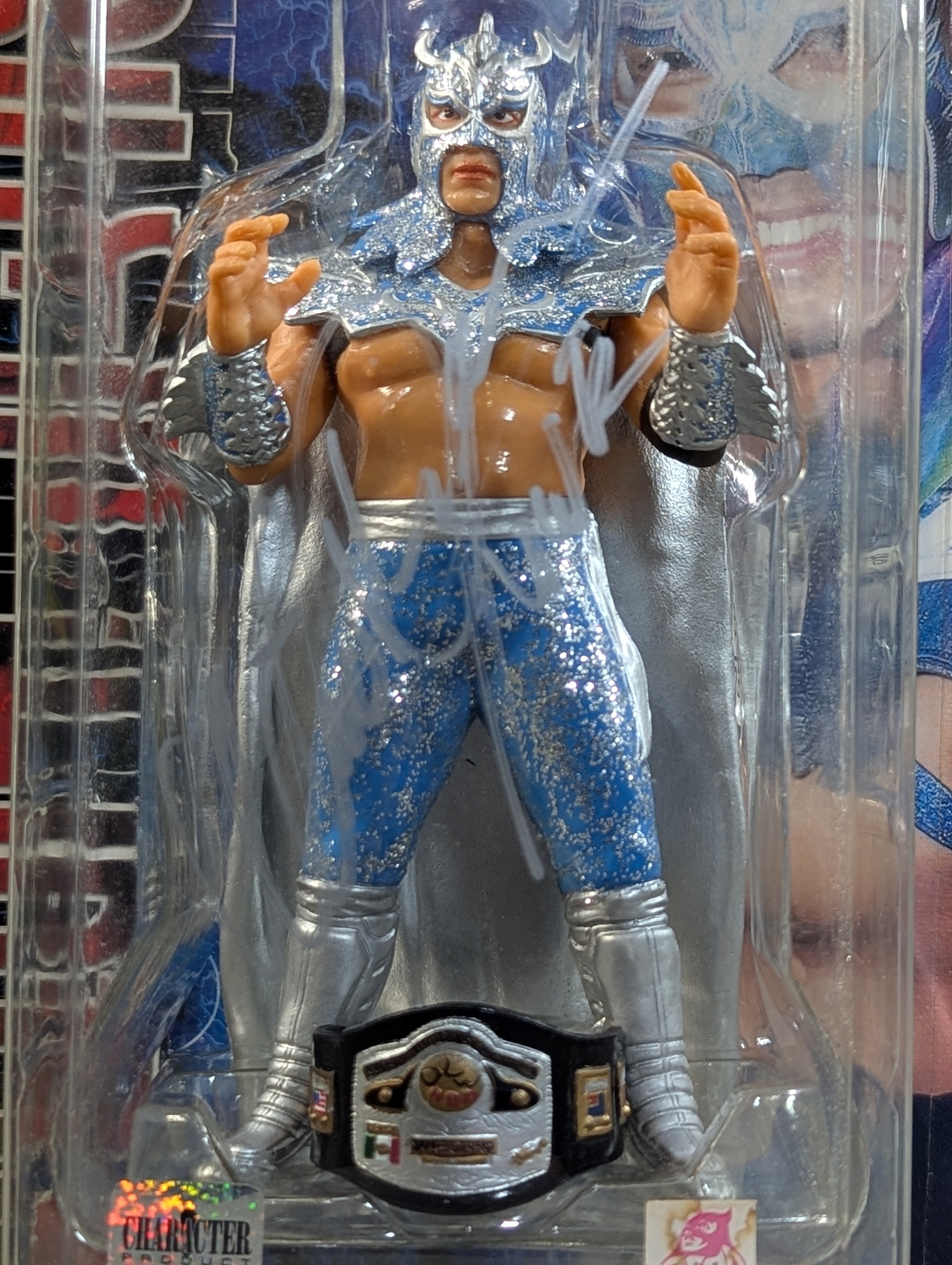 WWE マテル　エリート　ウルティモ・ドラゴン　カスタムフィギュア 直筆サイン入り】 ウルティモ・ドラゴン(銀＆水色) ☆デポマート限定