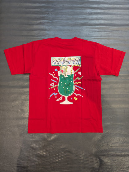 ウナギ・サヤカ「極彩メロンソーダブリーフ味」Tシャツ(レッド)