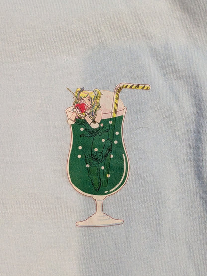 ウナギ・サヤカ「極彩メロンソーダブリーフ味」ロングスリーブTシャツ(ライトブルー)