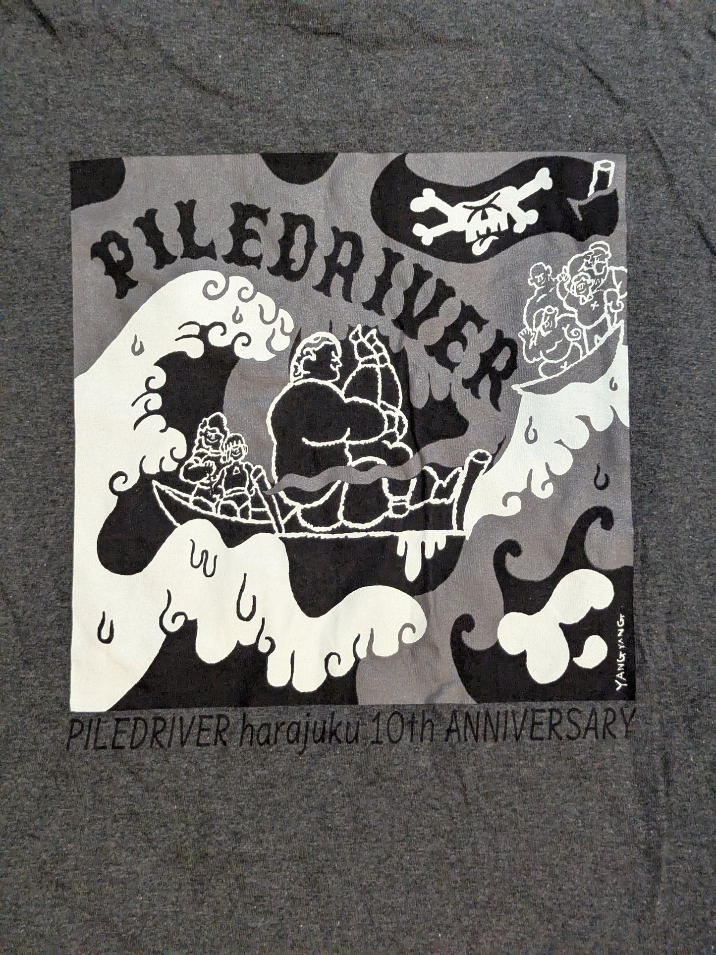 Piledriver '10th Anniversary' T-shirt (Charcoal Gray)