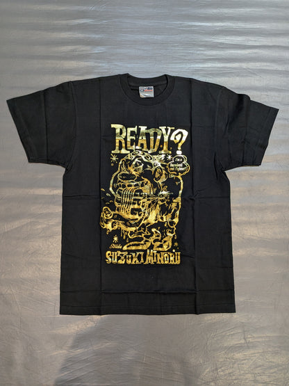 鈴木みのる「READY?」Tシャツ(ブラック×ゴールド)