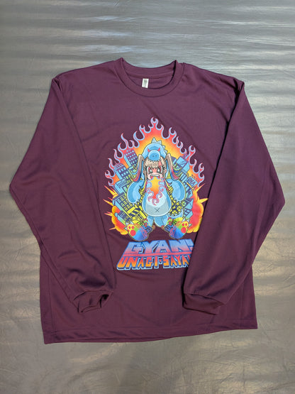 UNAGI SAYAKA: "Gyan!" Long Sleeve T-Shirt (Purple)