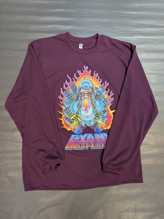 ウナギ・サヤカ「ぎゃん!」ロングスリーブTシャツ(パープル)