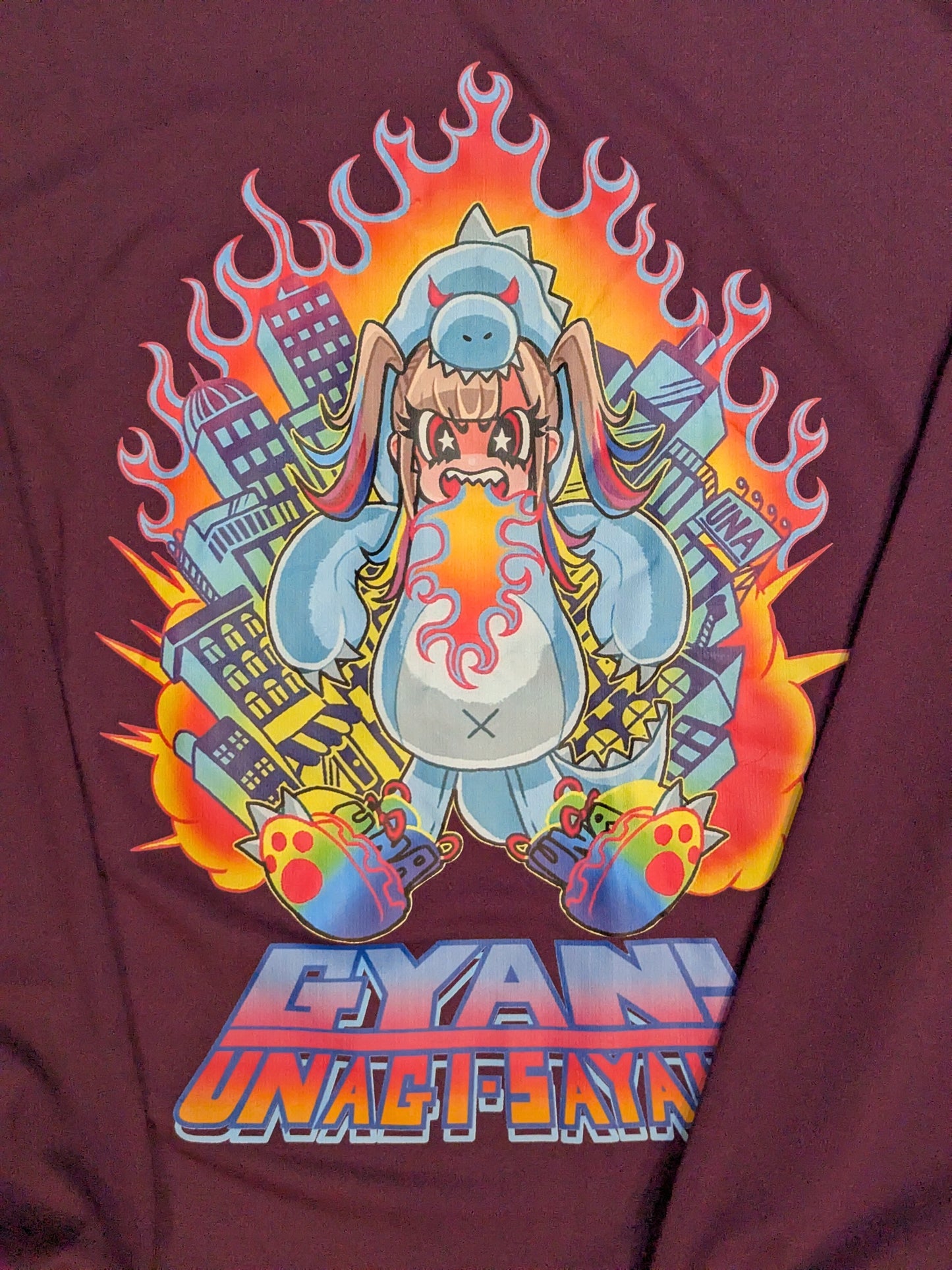 UNAGI SAYAKA: "Gyan!" Long Sleeve T-Shirt (Purple)