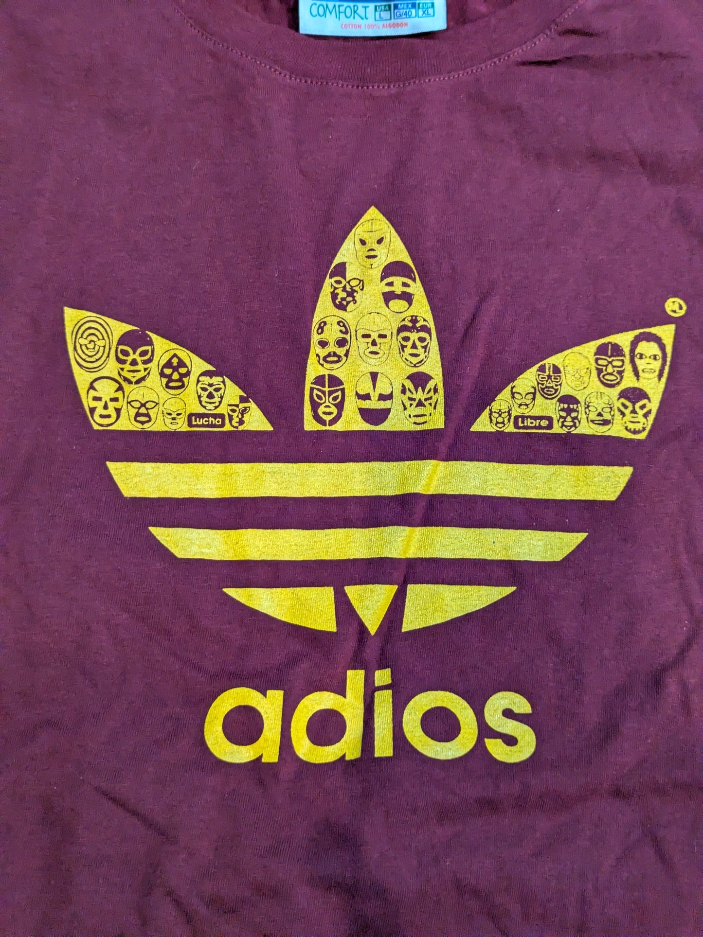 ルチャドール「adios」イラストTシャツ