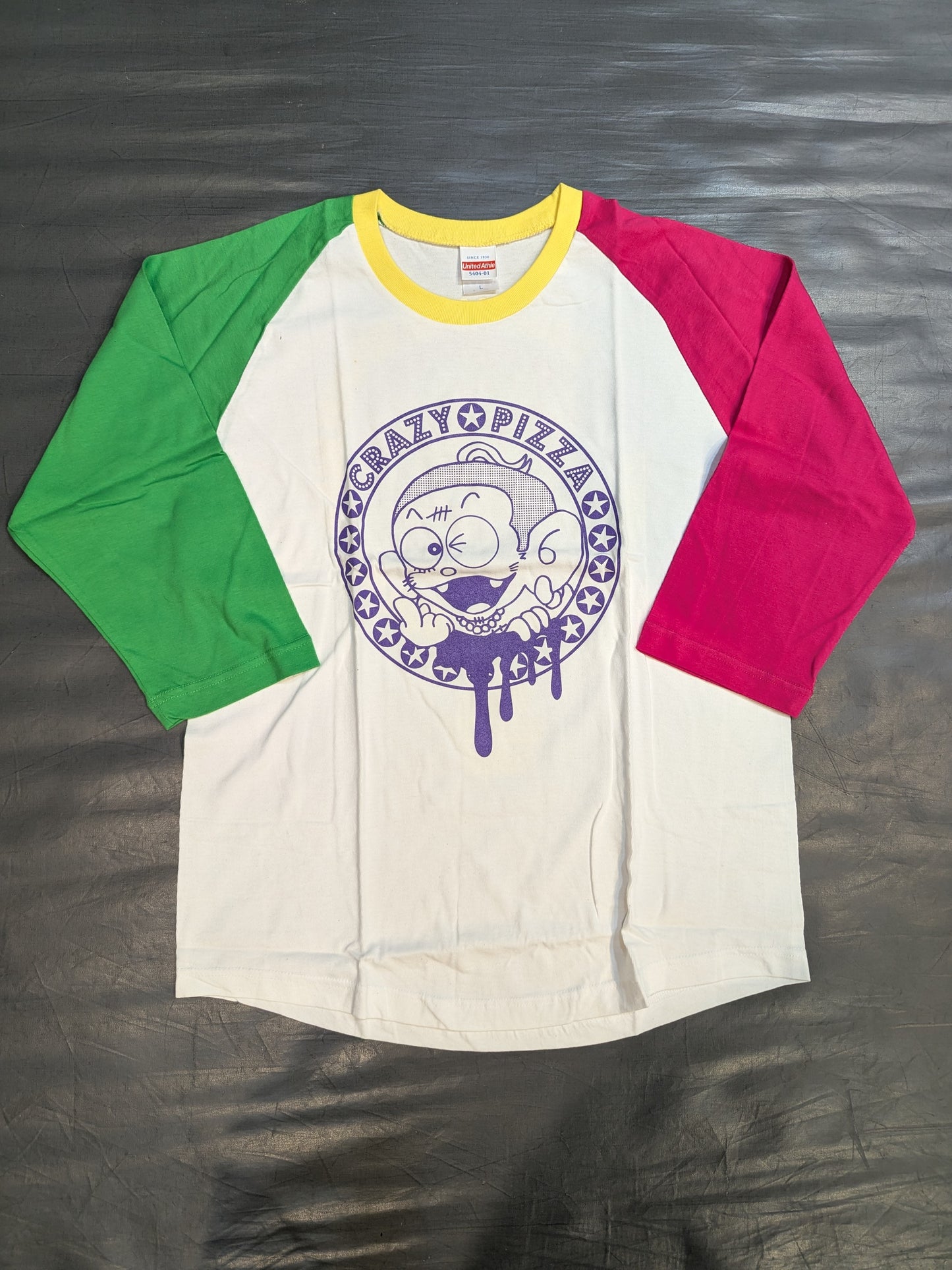 葛西純「CRAZY PIZZA」ラグランTシャツ