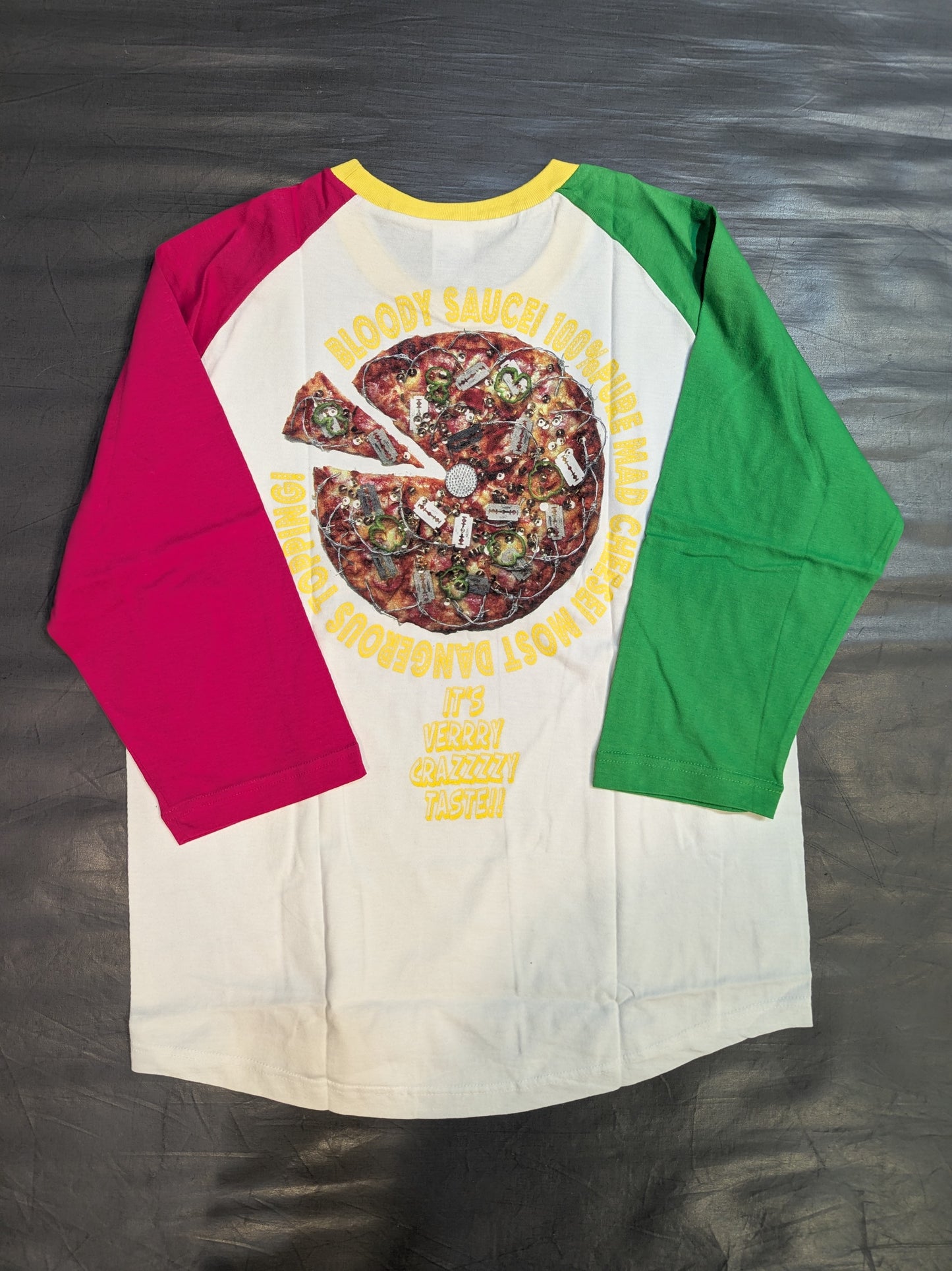 葛西純「CRAZY PIZZA」ラグランTシャツ