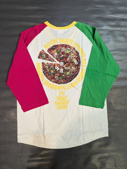 葛西純「CRAZY PIZZA」ラグランTシャツ
