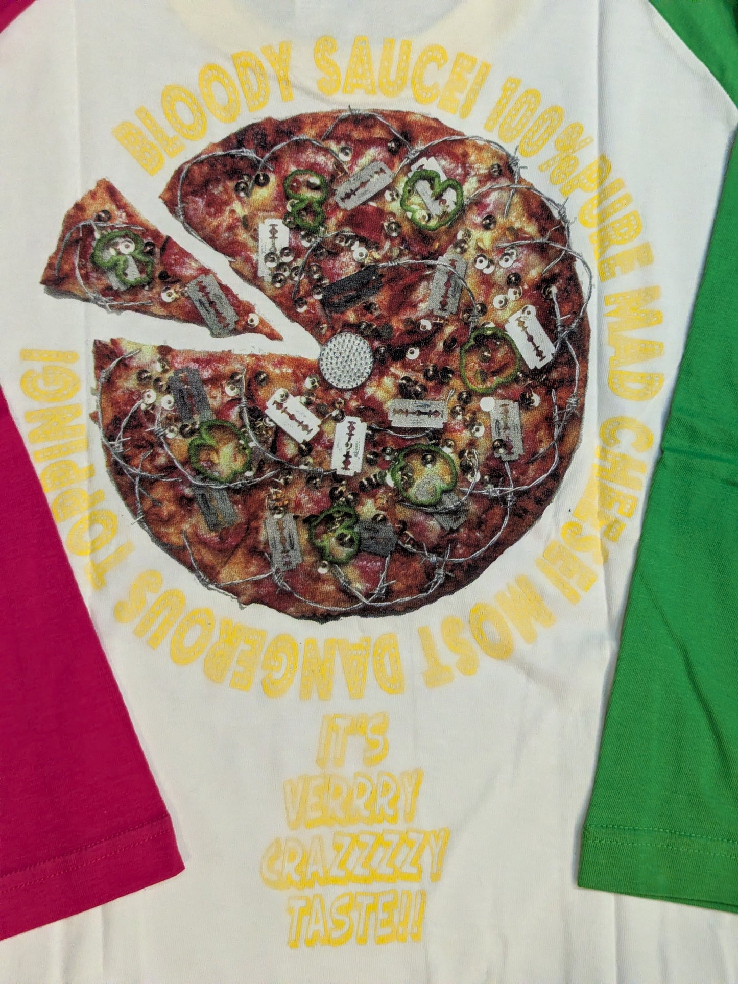 葛西純「CRAZY PIZZA」ラグランTシャツ