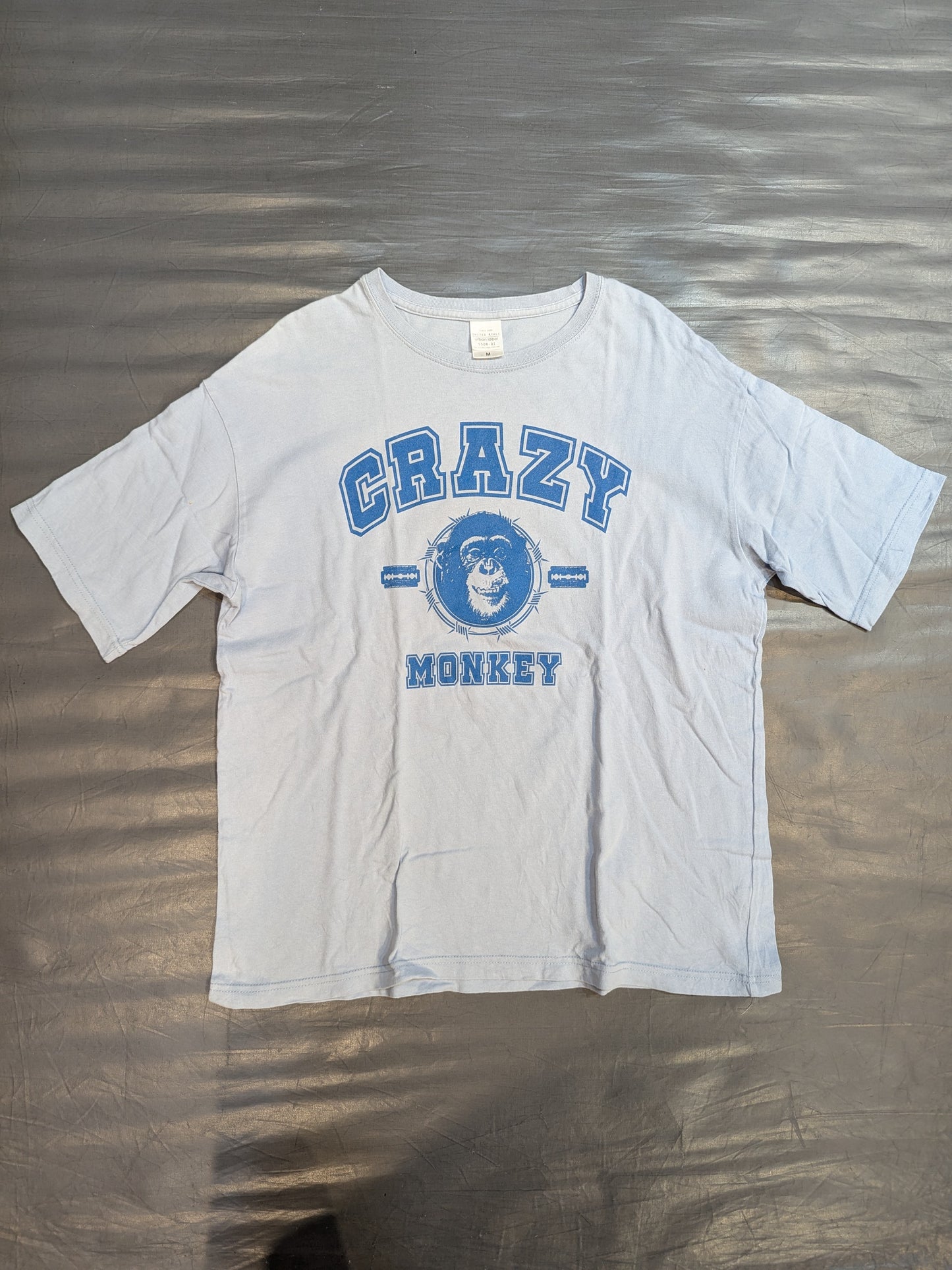 Jun Kasai 'CRAZY MONKEY Big Silhouette' T-shirt (Light Blue)