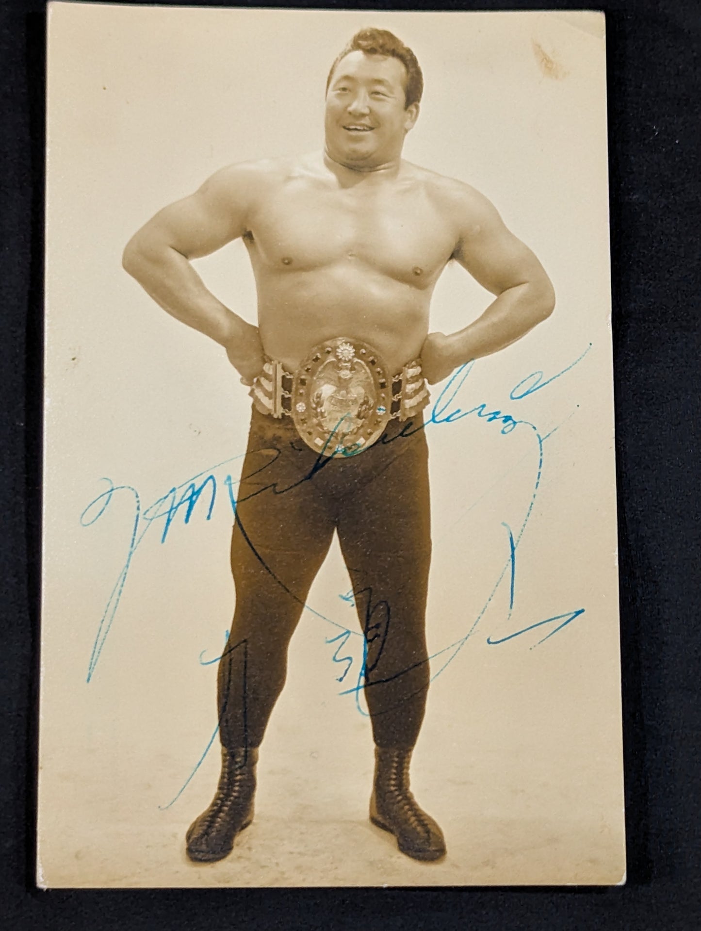 Rikidozan  hand signed autograph Black and White photo 