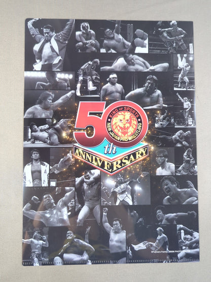 藤原喜明 新日本プロレス50周年 クリアファイル＆ステッカーセット
