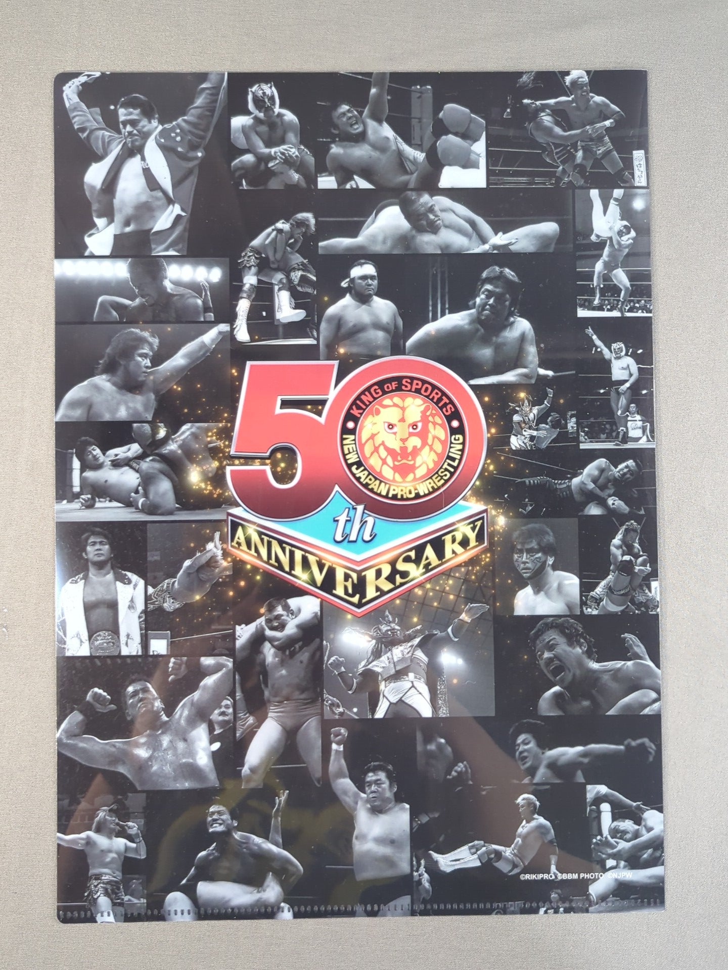 長州力 新日本プロレス50周年 クリアファイル＆ステッカーセット