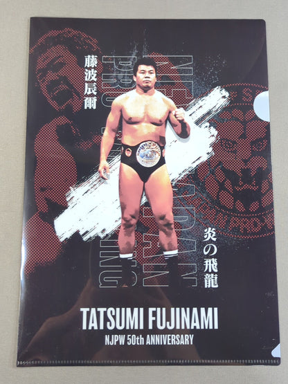 藤波辰爾 新日本プロレス50周年 クリアファイル＆ステッカーセット