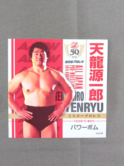 天龍源一郎 全日本プロレス50周年 クリアファイル＆ステッカーセット