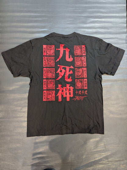 Big Japan Pro Wrestling  'Deathmatch Honpo' Illustration T-shirt (Gray×Black)