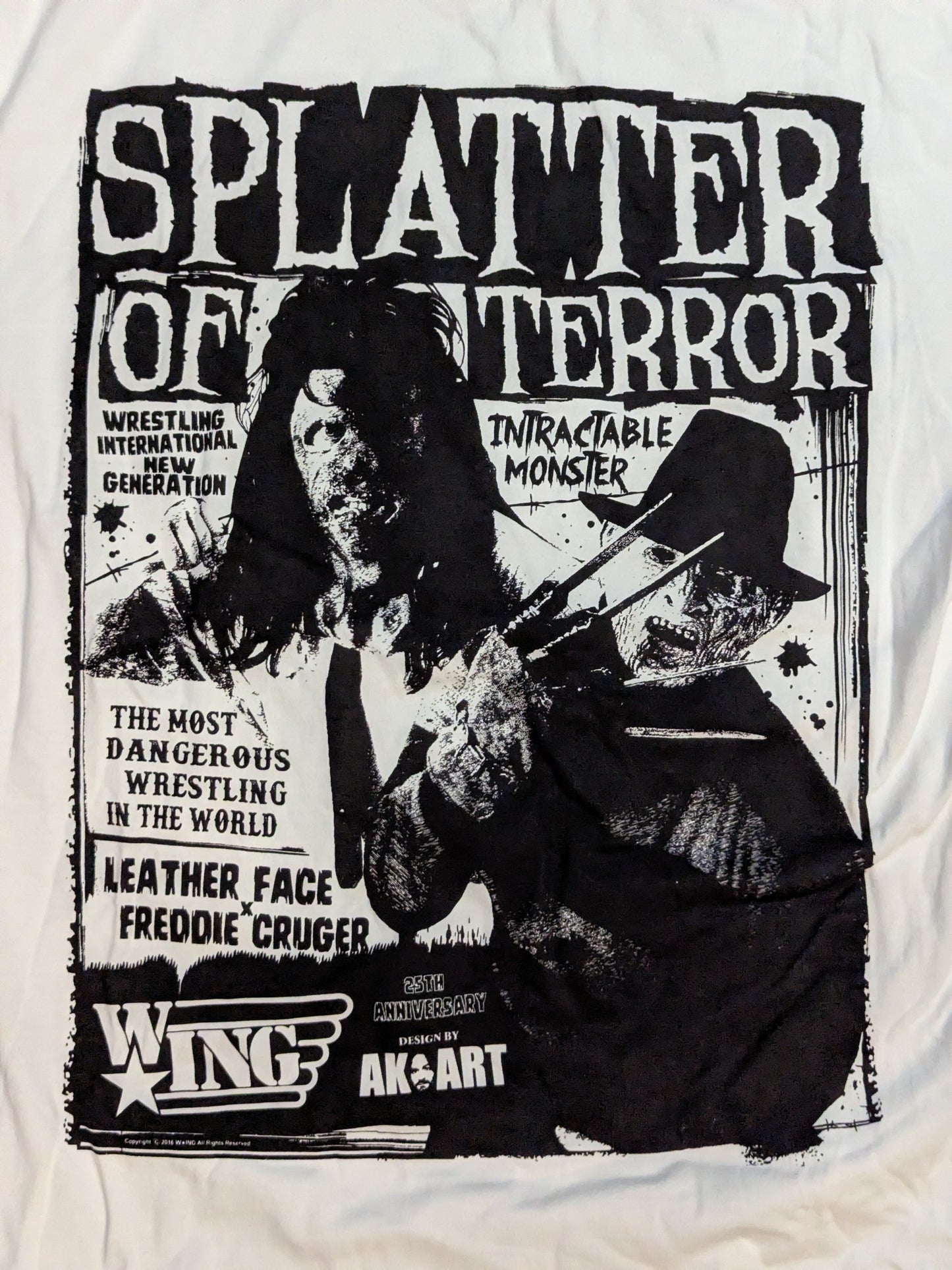 Leatherface & Freddy Kruger "SPLATTER OF TERROR" T-Shirt