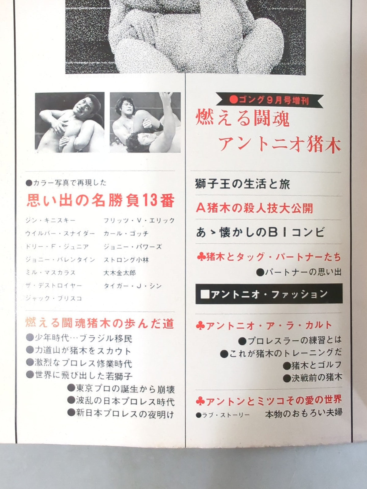 ゴング増刊号 燃える闘魂 アントニオ猪木