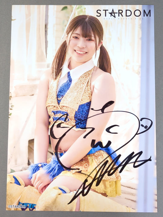 羽南 直筆サイン入り スターダムポートレート(F-9)