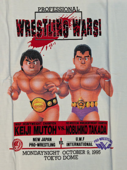 ★ Wrestling WARS! ★ Muto Keiji vs Nobuhiko Takada Nagatoshi Sakai Illustration T-shirt