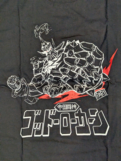 Great -O-Khan× Masami Ohari "NJPW Robo" T-shirt ~ What does that right hand grab ~ (Black)